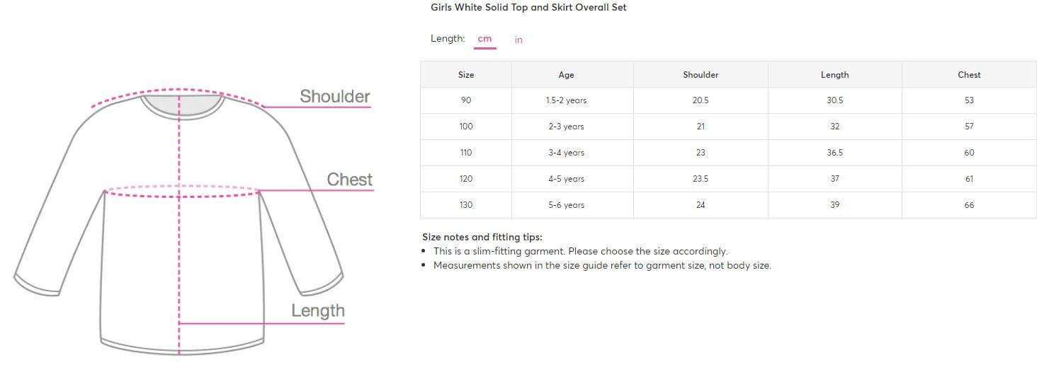 Girls White Solid Top and Skirt Overall Set – Cotton Kids