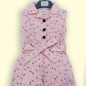 Baby girls sleeveless romper pink