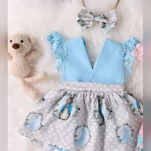 Rabbit Printed blue cute onesie