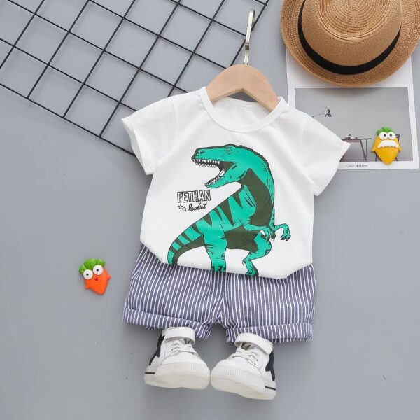 Dinorsor printed White tshirt with shorts