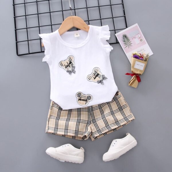 Shirt and stripped shorts set Baige