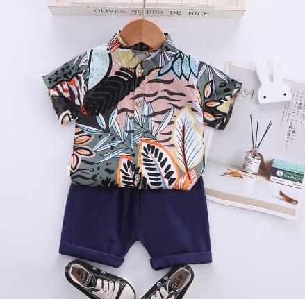 Whild themed shirt and shorts set