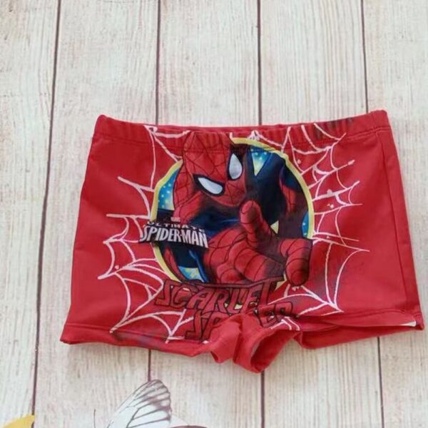 Red Spider man printed spiderman boys swim shorts