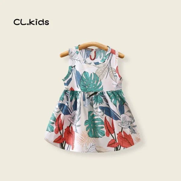 baby girl/leaf design casual frock