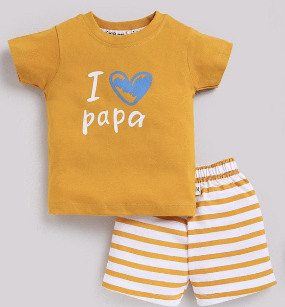 Baby boy and girl / yellow t-shirt with short / 2pcs