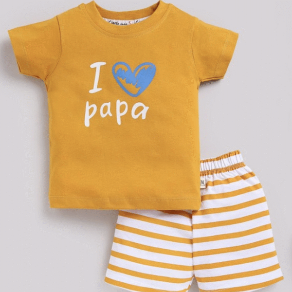 Baby boy and girl / yellow t-shirt with short / 2pcs
