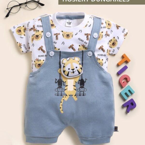 Jungle King Onesie / "Roar-Rr Romper set" (blue) 2pcs