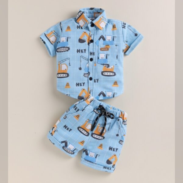 Little Builder short set (blue) 2pcs