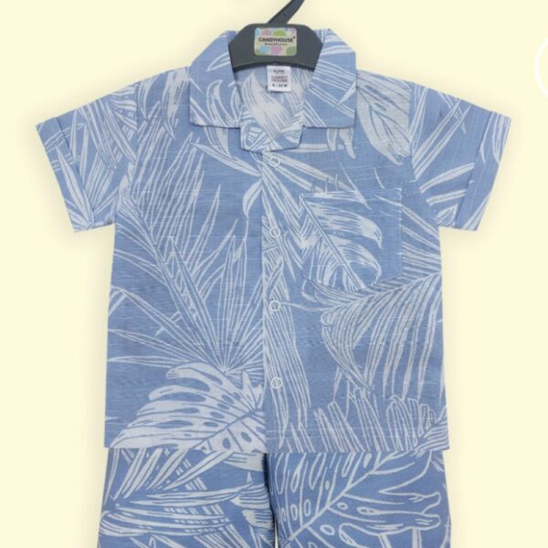 Star boy leefe printed (Blue) shirt with short