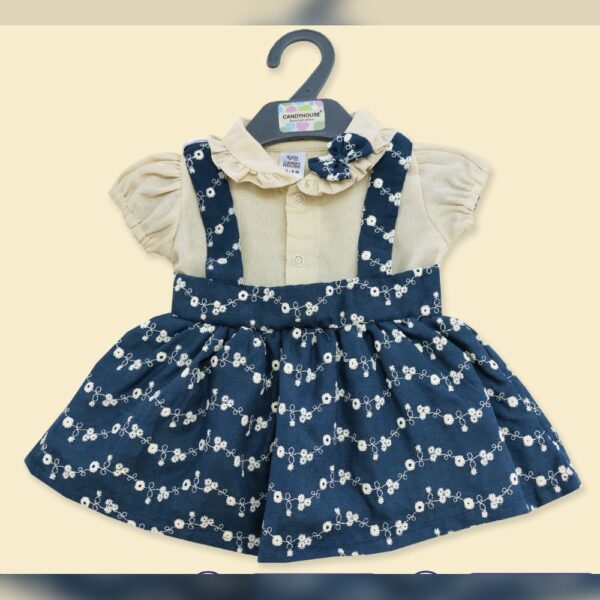 Charming floral suspender frock