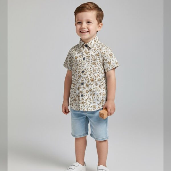 Lvory leaf pattern shirt