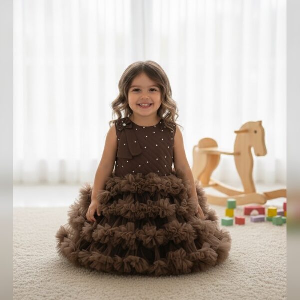 Twirl-Time taupe frock (Brown)