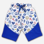 Blue Printed Elasticated Shorts