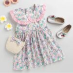 Purple Sleeveless Floral Printed Casual Dresses