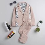 Boys Pink Solid Full-Sleeve Formal Set