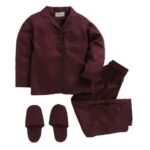 Girls Maroon All-Over Print Full-Sleeve Shirt And Pajama Set