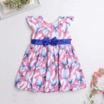 Girls pink & blue floral frock