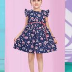 Girls blue floral frock