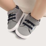 Baby Boy Letter Patch Hook-And-Loop Fastener Strap Sneakers