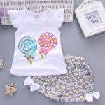 white  lollipop  Stlish girls Top and shorts