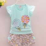 light blue  lollipop  Stlish girls Top and shorts