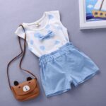 Dot printed girls casual set Bluw