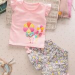 Baloon printed top and shorts