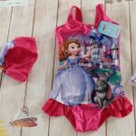 Pink Princess printed swimwear with cap