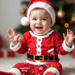 Persoplay Kids 2pcs Christmas Santa Claus Costume Outfit For Baby Boys, Including Long Sleeve Sweatshirt & Casual Pants, Suitable For Party And Christening Occasions