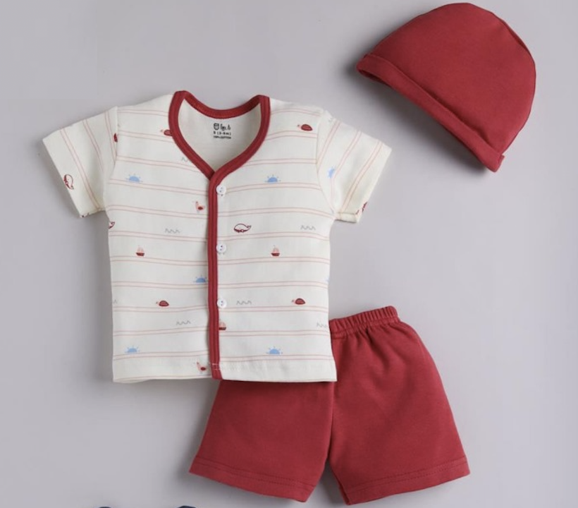 1758574713_1742380304_V20372520RED.png Bab boy / jabla set / t-shirt and short with cap(red)/3pcs - Image 1