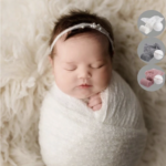 2pcs/Set Newborn Photography Wrap Mohair Swaddle Blanket & Pearl Headband Set