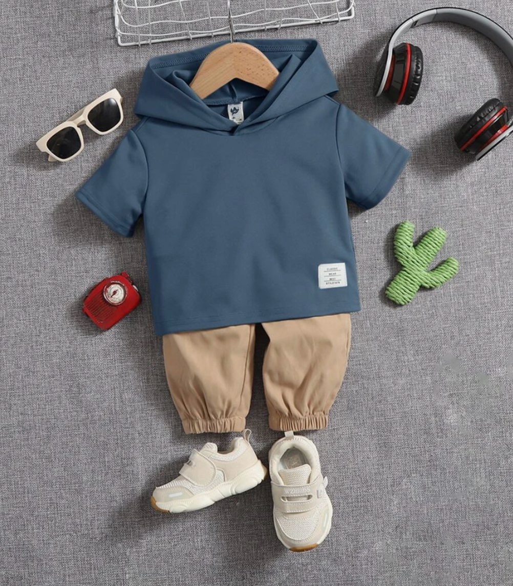 1758574773_1742625742_45.jpeg Baby Boy Hooded T-Shirt With Letter Pattern Suitable For Spring And Autumn Outfits - Image 1