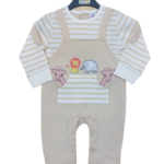 Baby boy & girl stylish and comfortable outfit overall or romper type (2pcs) Baige