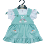 Baby girl butterfly outfit casual wear green (2pcs)