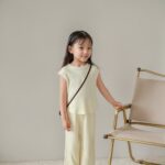 Baby girls tunic comfort and casual wear sleeveless top with pant yellow (2pcs)