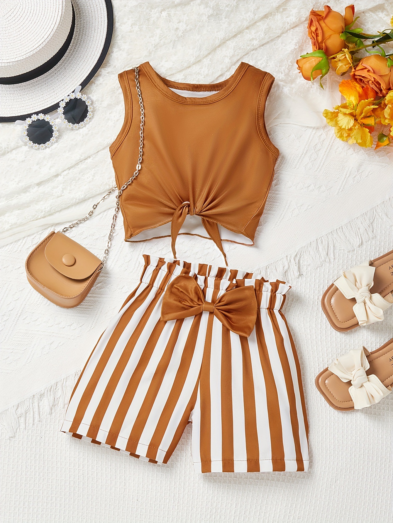 1758574863_1754382140_O1CN010JwdtA1NTZDwlySZj_252125212212900671571-0-cib.jpg Baby girls tiny power shift brown casual wear (2pcs) - Image 1