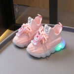 Kids luminous sneakers - light shoes (pink in pink teddy)