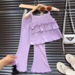 Baby girls"Tiered harmony casual outfit light purple (2pcs)
