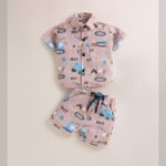 Little Builder short set (light Orange) 2pcs