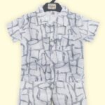 Dennis lingo abstract  printed summer shirt witha short (grey)