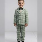 Littel tales boys checkered blazer set (green) 4 pcs