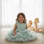 Twirl-Time taupe frock (Light Blue)