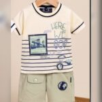 Mini globetrotter adventure outfit t-shirt with short (Green)
