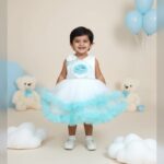 Honey rose ruffle gown ( blue )