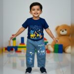 The monster truck  denim &  t-shirt set / casual wear / comfrot outfit / 2pc