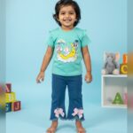 Baby girls Bobdog printed t-shirt with denim set / casual wear / 2pcs  (green)