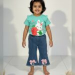 Baby girls Sweet Day denim t-shirt set / 2pcs (green)