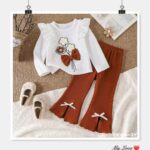 Autumn Bloom Knit Top & Ribbed Pants Set