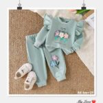 Mint Dino Cotton Romper Set