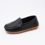 Black Slip-On Baby Loafers with Anti-Slip Sole